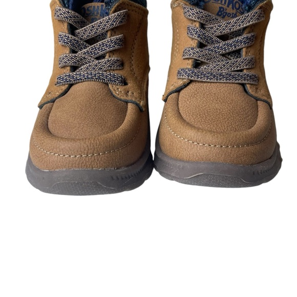 OshKosh B’Gosh Classic Hiker Boots Size 5M Unisex Pull On Tan Navy - Picture 8 of 9